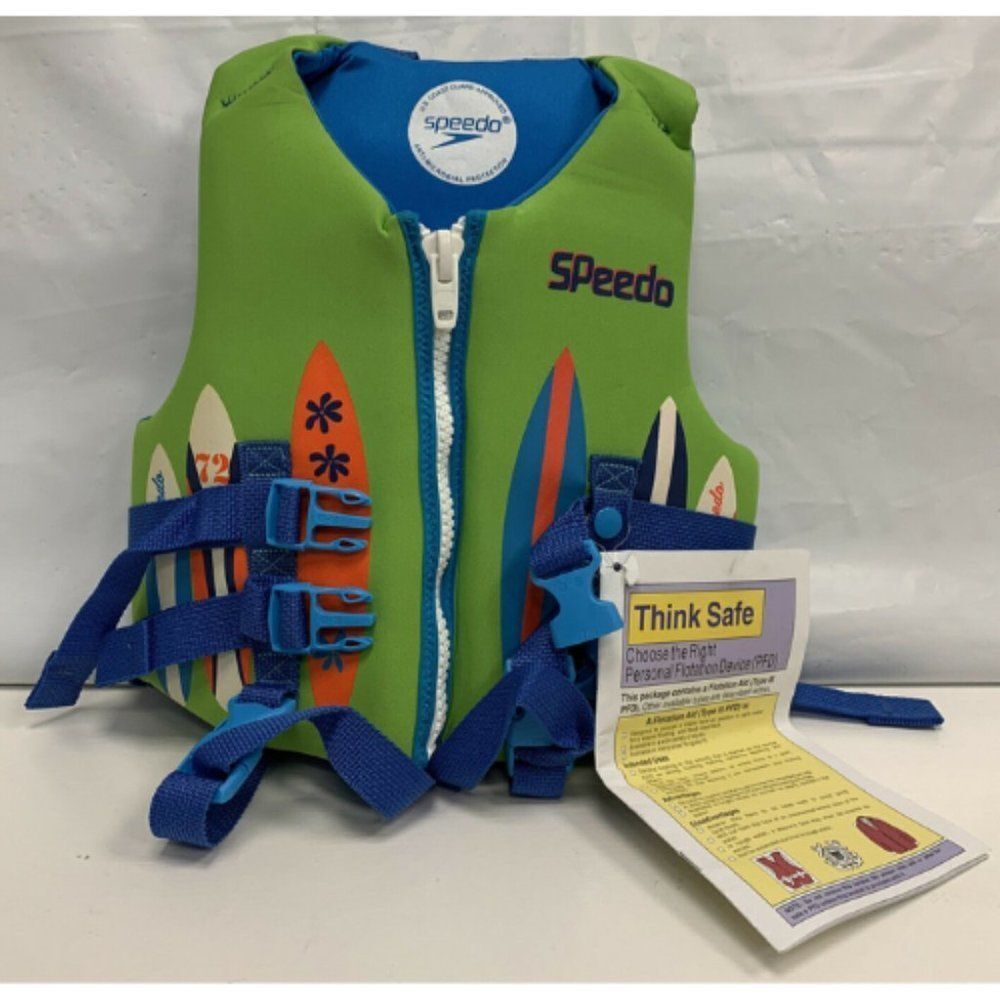 Speedo Neoprene Personal Swim Vest Blue/Green X395
